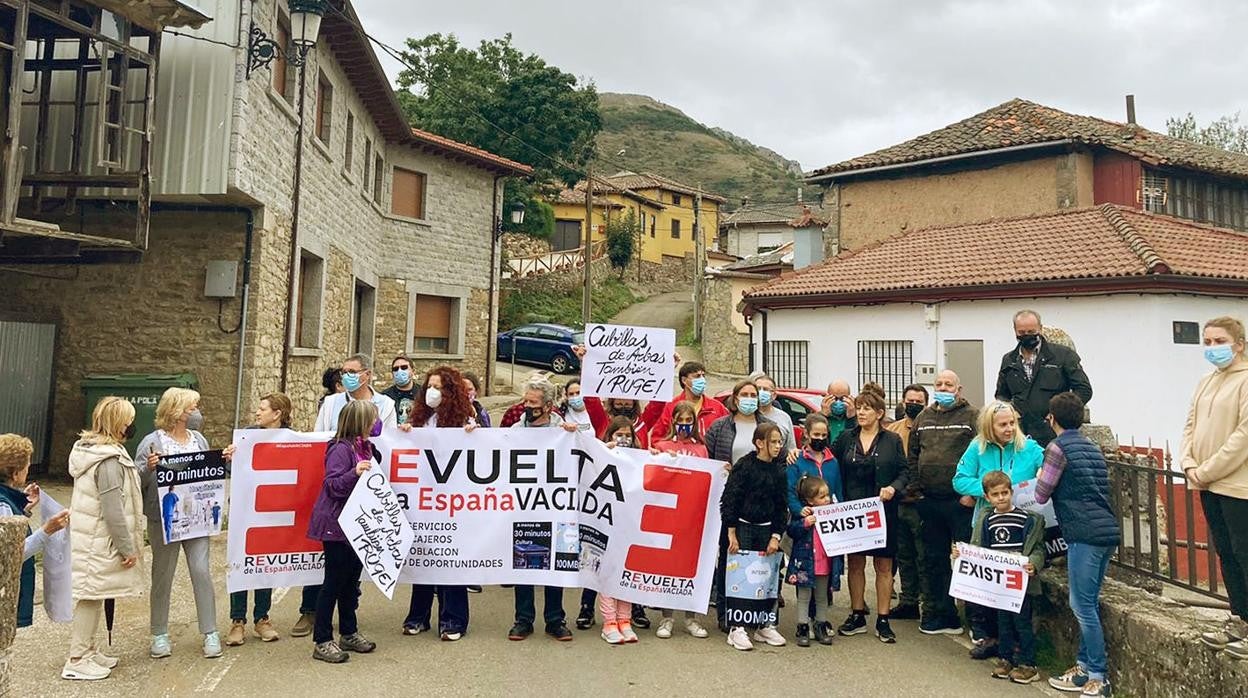 Acción reivindicativa de la coordinadora en Geras de Gordón (León)