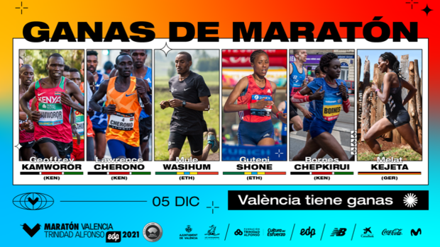 La élite del Maratón de Valencia buscará la carrera más rápida de 2021 en la ciudad del running