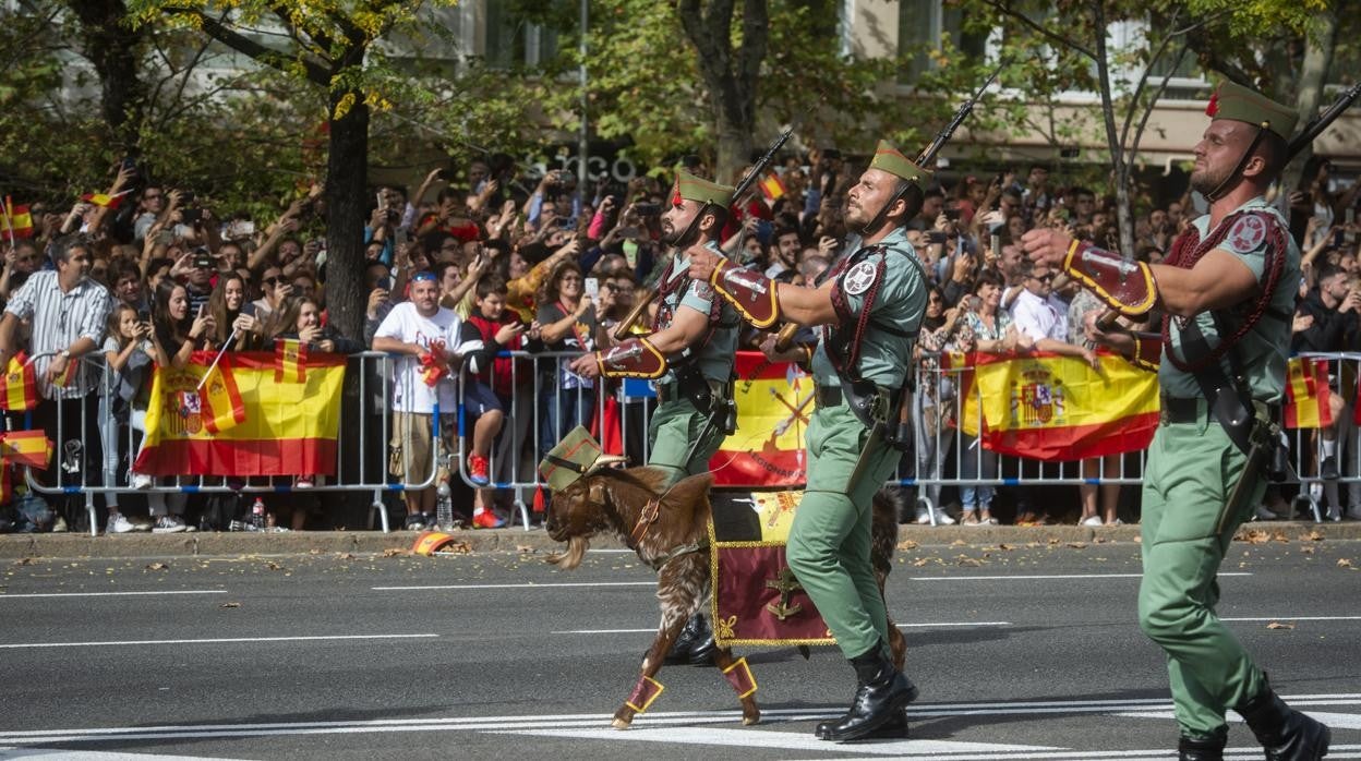Último desfile militar celebrado en Madrid por el 12-O, en 2019, antes de la pandemia