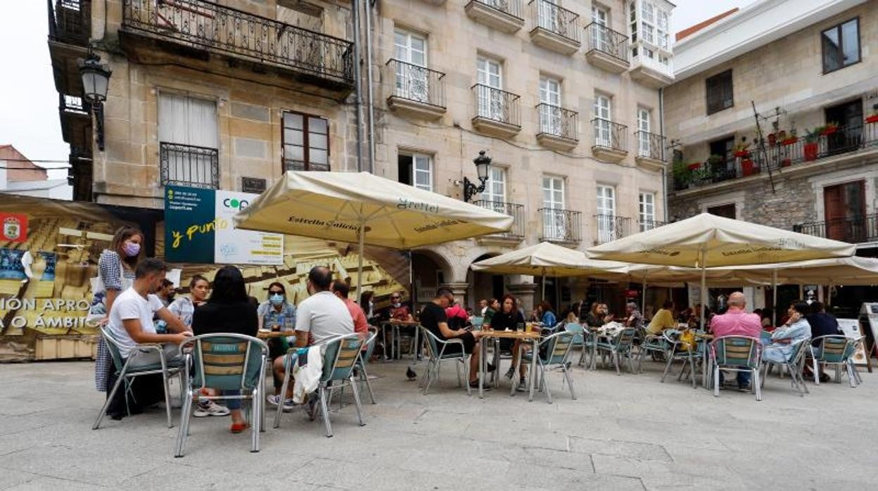 Terraza de un bar, en Vigo