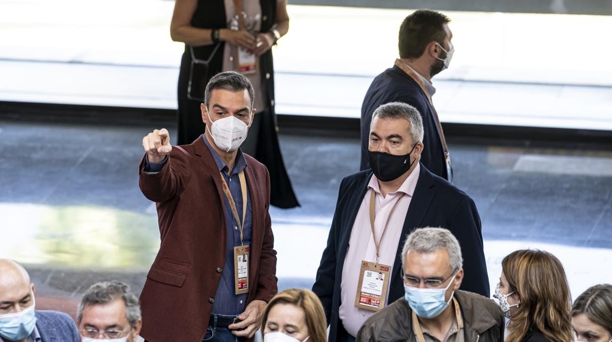 Imagen del secretario general del PSOE, Pedro Sánchez, este sábado en Feria Valencia