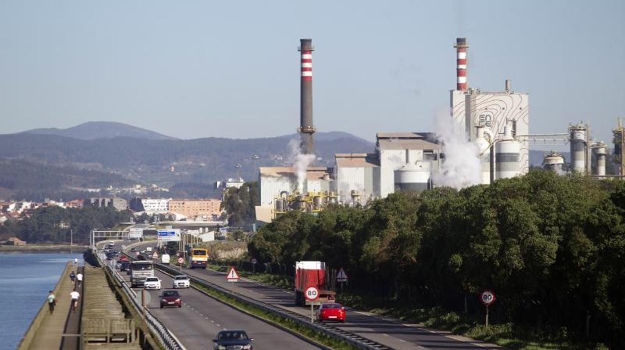 Fábrica de Ence en Lourizan (Pontevedra)