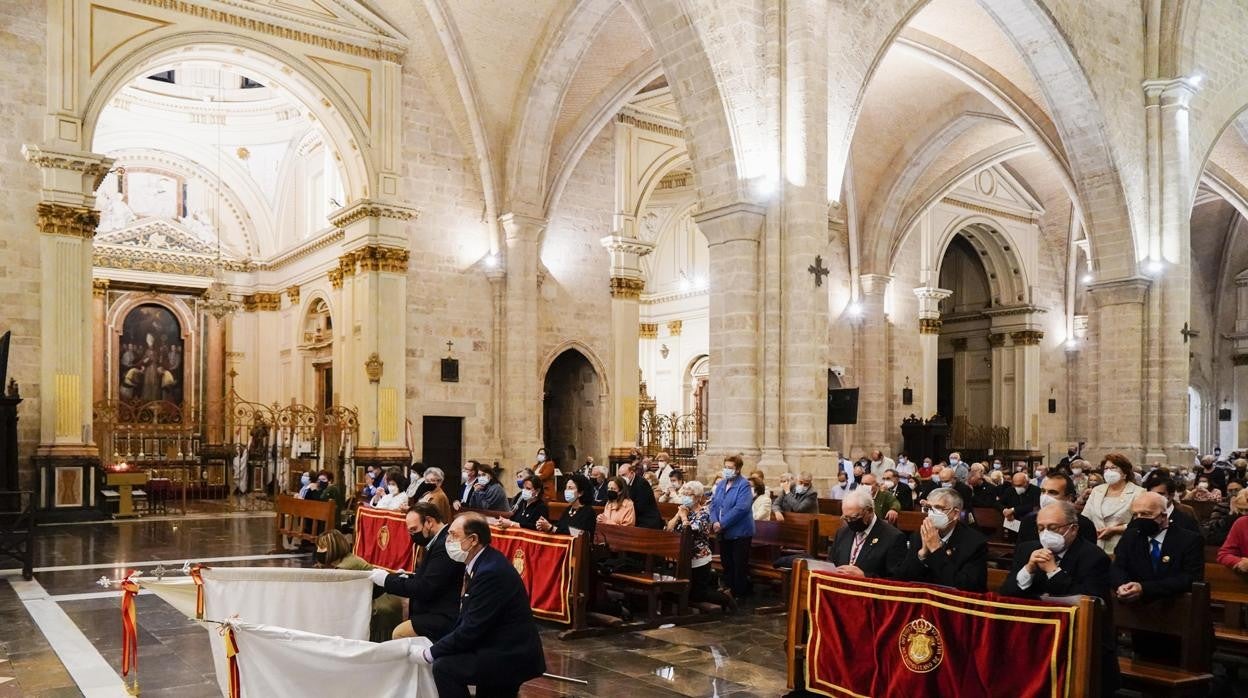 Imagen tomada durante la celebración de la Vigilia Nacional en la Catedral de Valencia