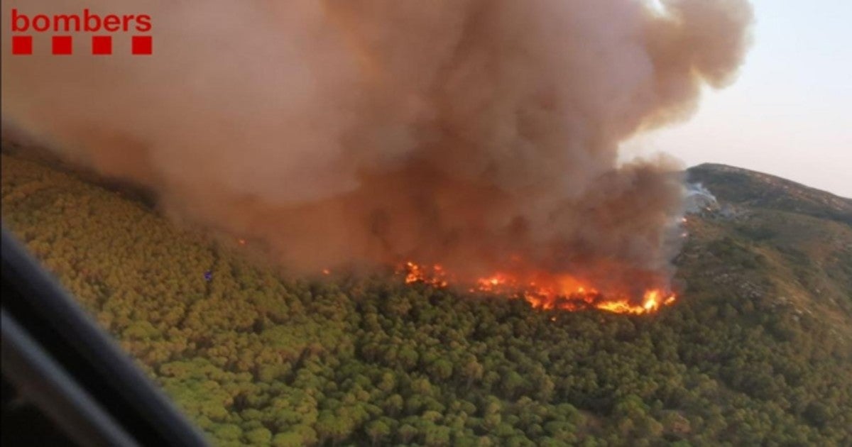 Incendio en el macizo del Montgrí