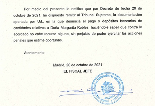 Fragmento del documento oficial que circula en redes