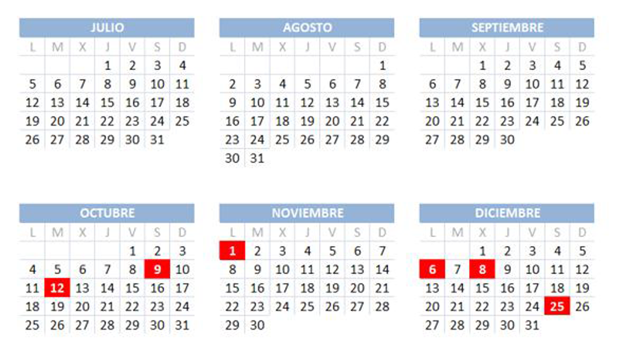 Calendario laboral 2021 en la Comunidad Valenciana: festivos autonómicos y locales desde noviembre