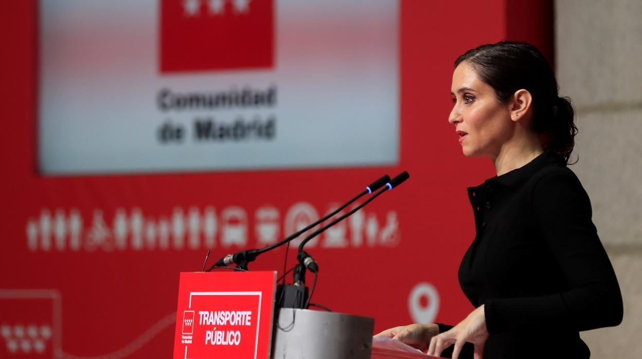 La presidenta de la Comunidad de Madrid, Isabel Díaz Ayuso