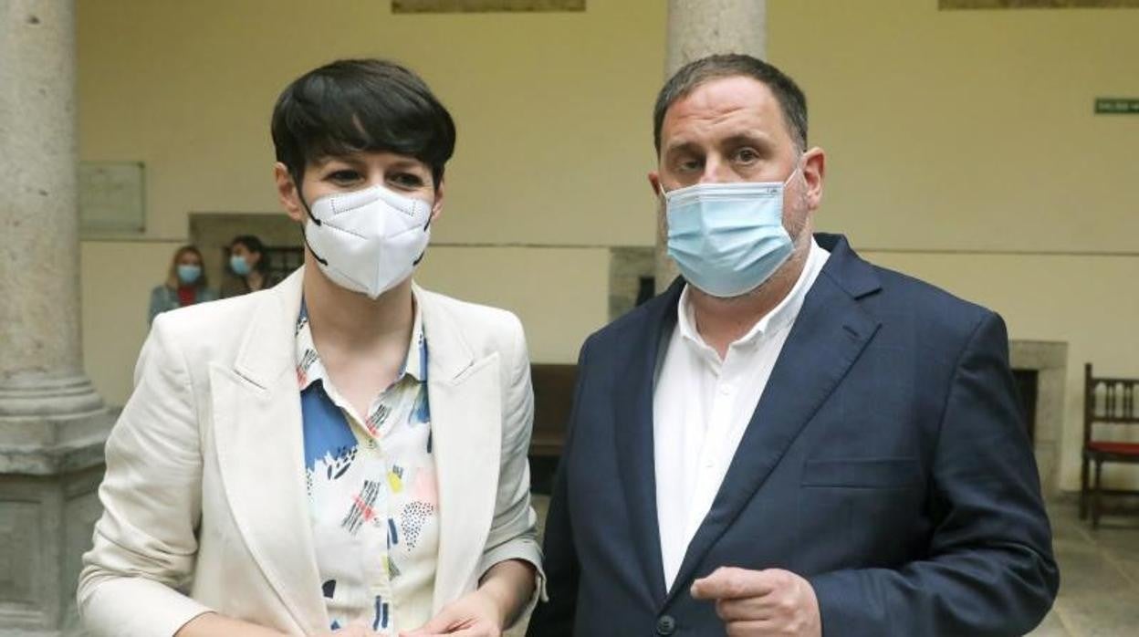 Pontón, con Oriol Junqueras, el pasado 24 de julio en Santiago