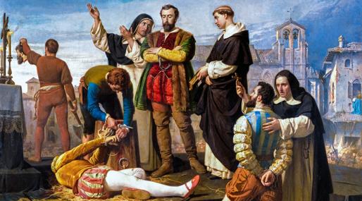 Los comuneros Padilla, Bravo y Maldonado en el patíbulo, de Antonio Gisbert Pérez. 1860