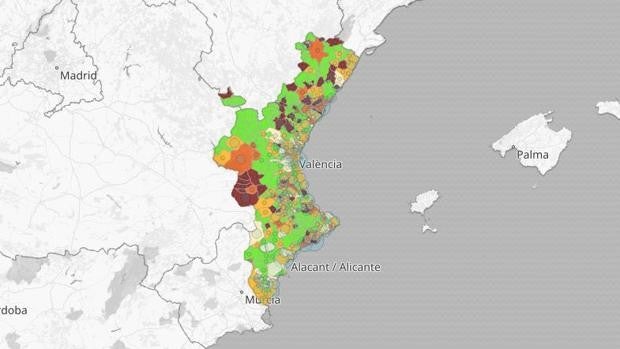 Estos son los municipios de la Comunidad Valenciana en riesgo extremo de propagación del coronavirus