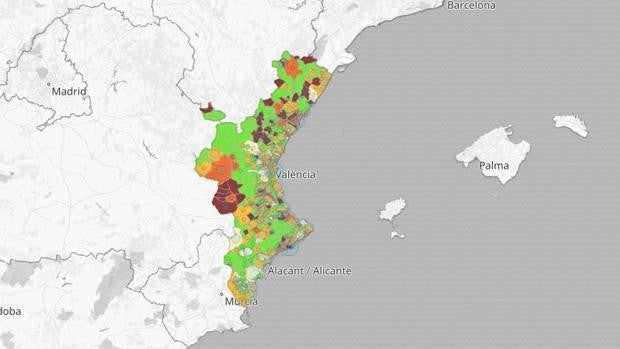 Última hora del coronavirus en la Comunidad Valenciana: mapa y listado de los brotes por municipios