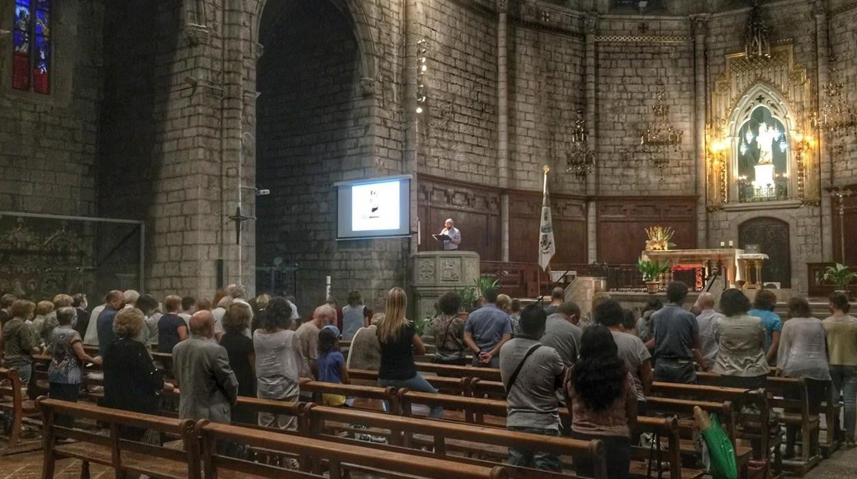 Imagen de la parroquia de Cardona en la que se celebró el funeral