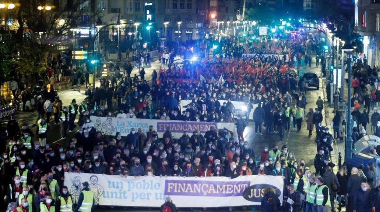 Manifestación para reclamar una «financiación justa» para la Comunidad Valenciana, este sábado en Valencia