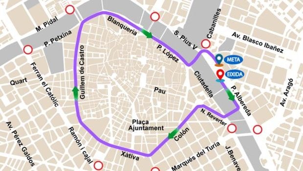 Calles cortadas y líneas de la EMT desviadas en Valencia para el domingo 28 de noviembre