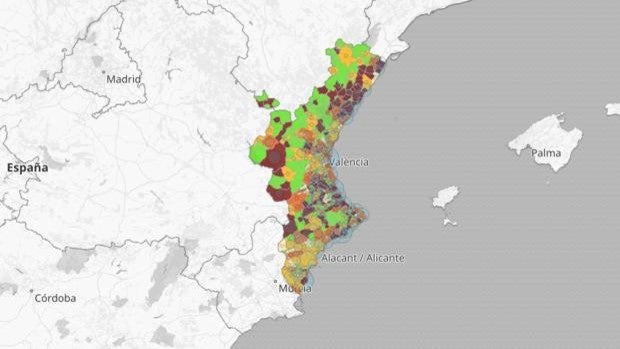 Así está el riesgo de propagación del coronavirus en las diez principales ciudades de la Comunidad Valenciana