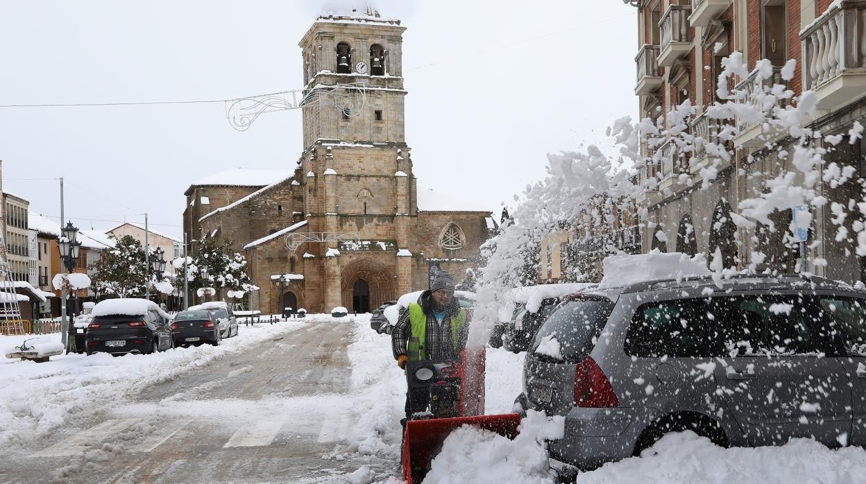 Nieve en Aguilar de Campoo, en la provincia de Palencia, hace unos días