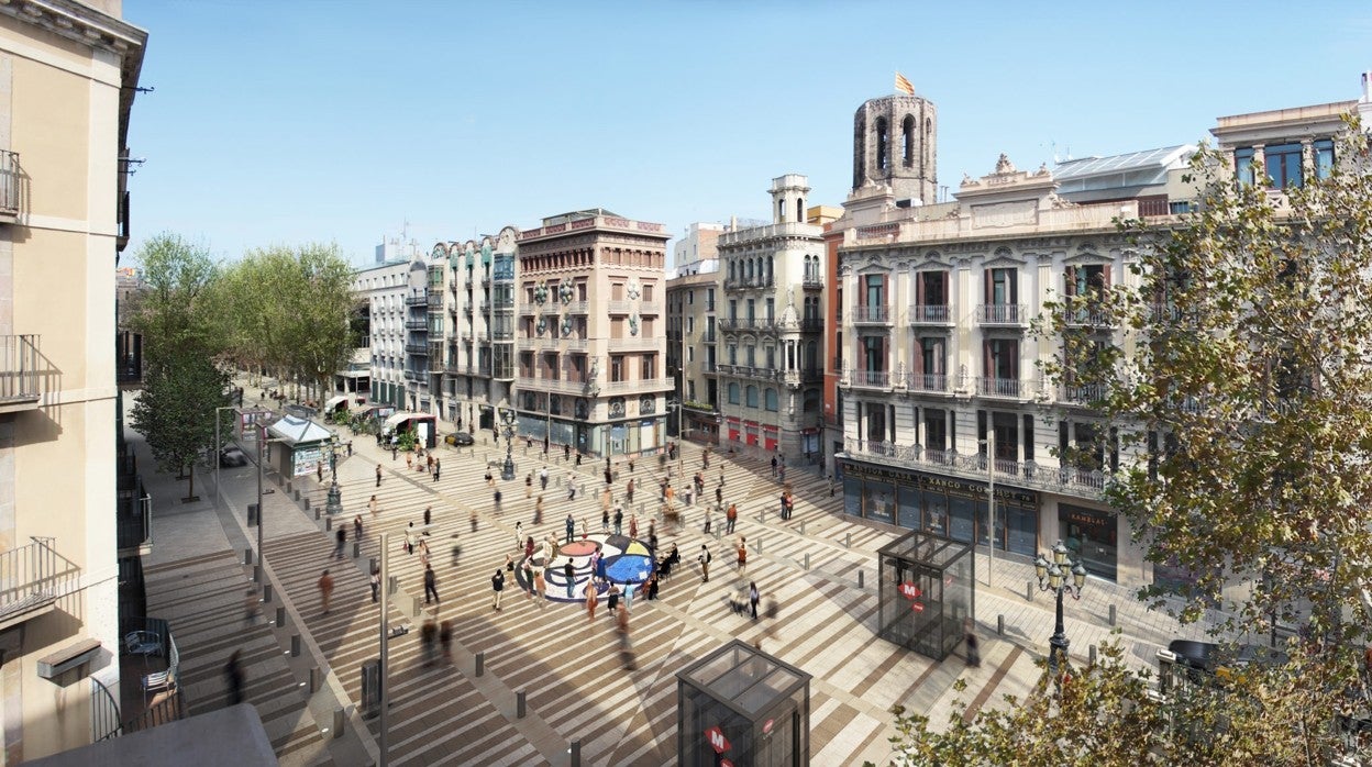 Simulación de la futura Rambla, con un pavimento unificado