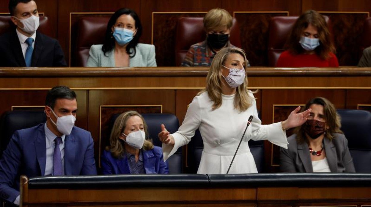 Yolanda Díaz, durante su intervención.