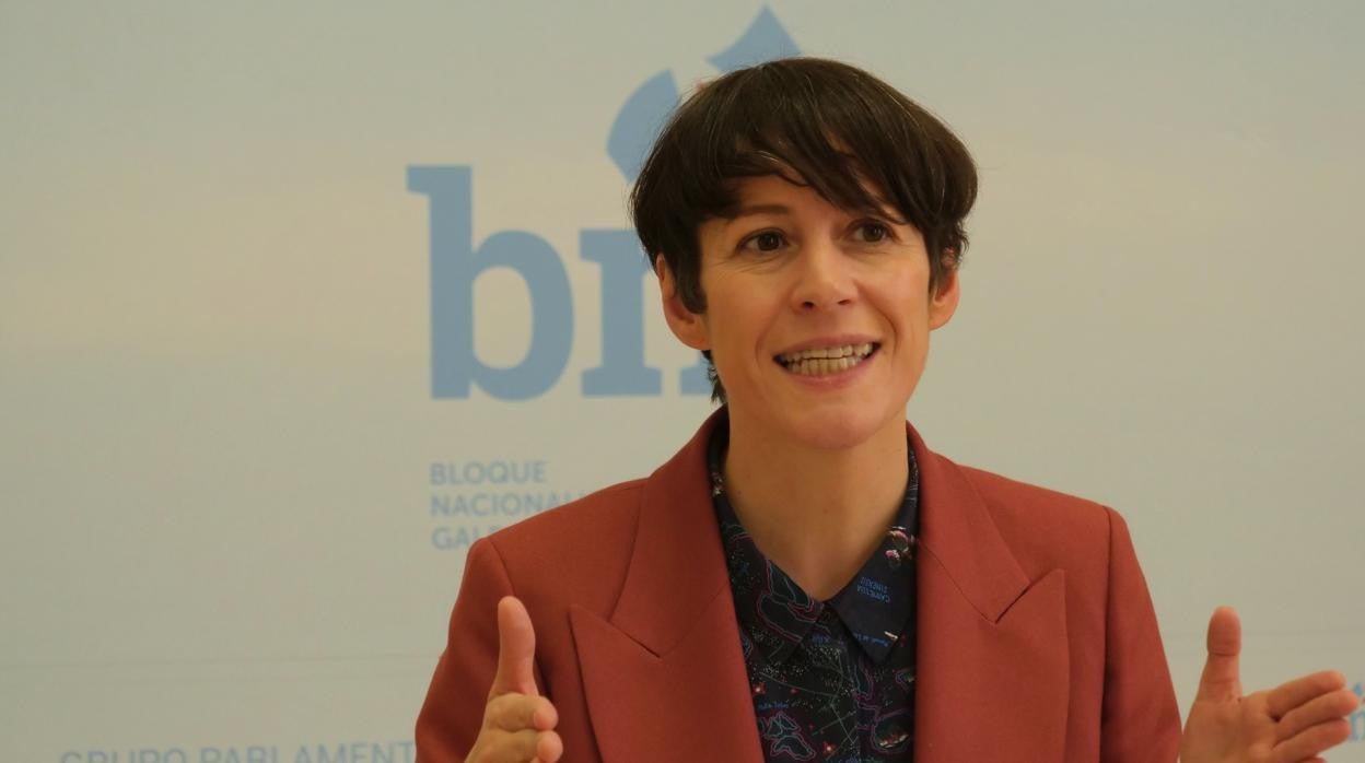 Ana Pontón, en la rueda de prensa celebrada esta mañana en el Parlamento gallego