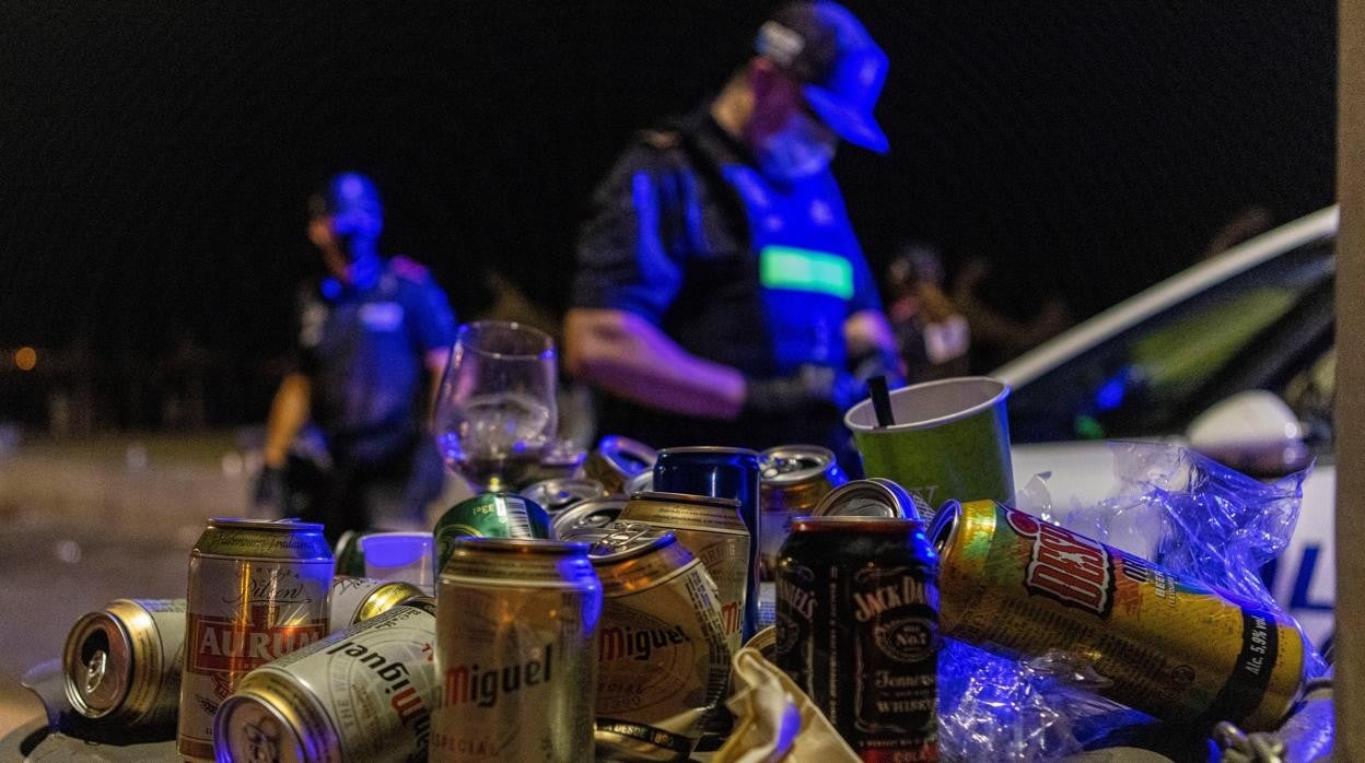 Un botellón, durante la pandemia