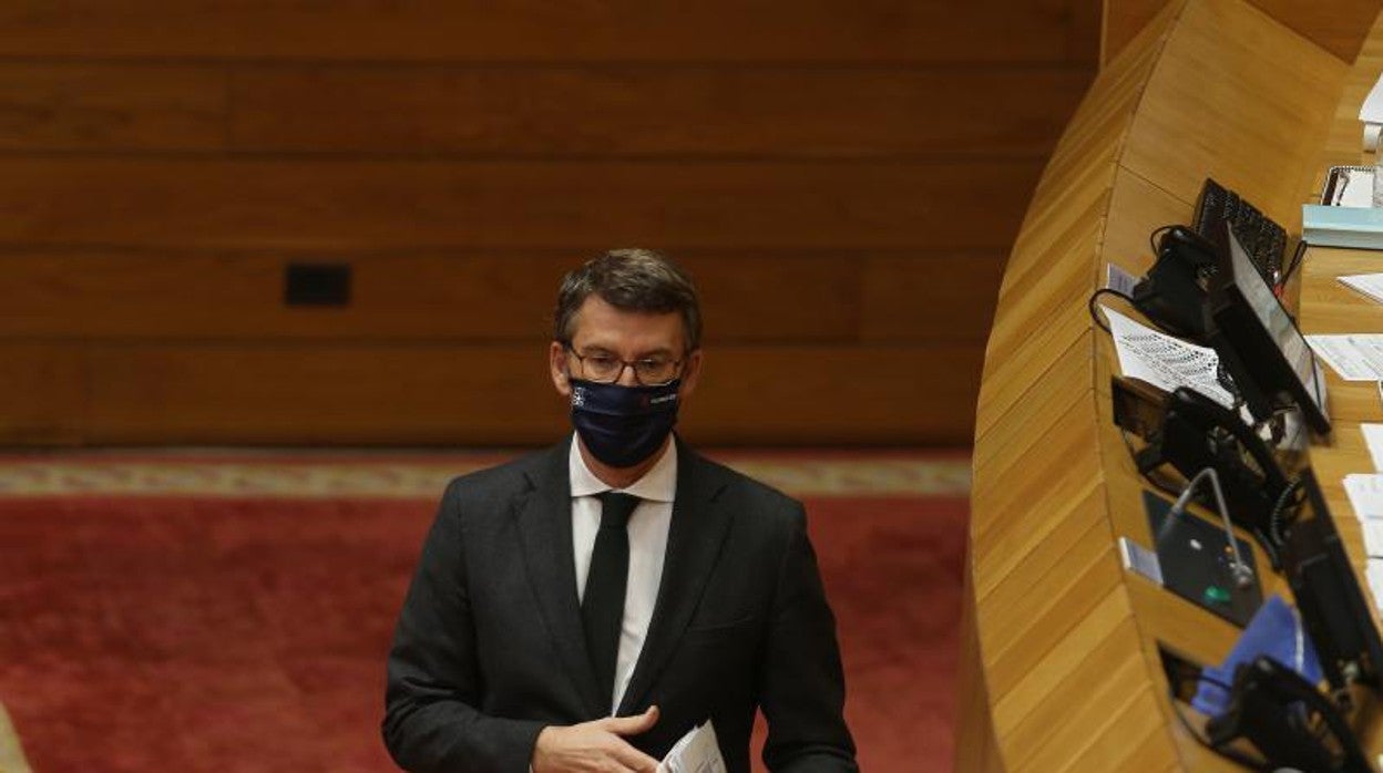 Feijóo, en el Parlamento gallego, en una imagen de archivo