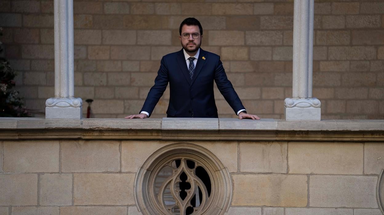 Pere Aragonès, en el Palau de la Generalitat