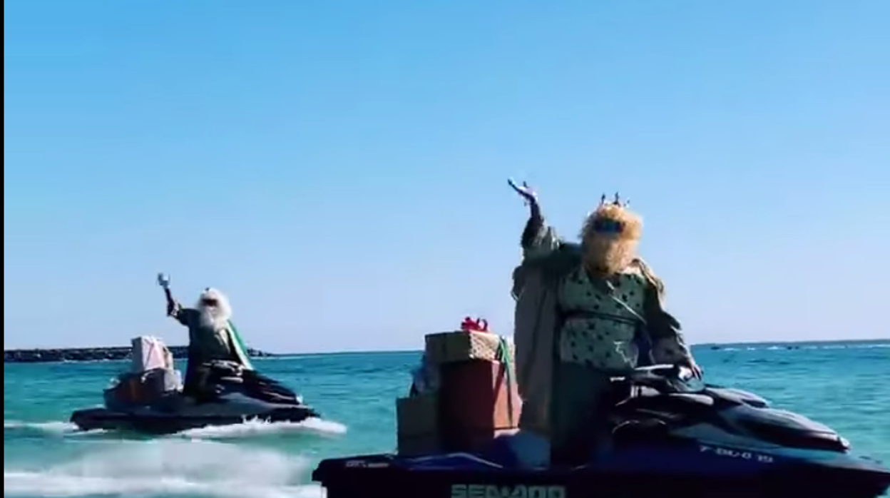 Momento de la llegada de sus Majestades a Las Teresitas, Tenerife