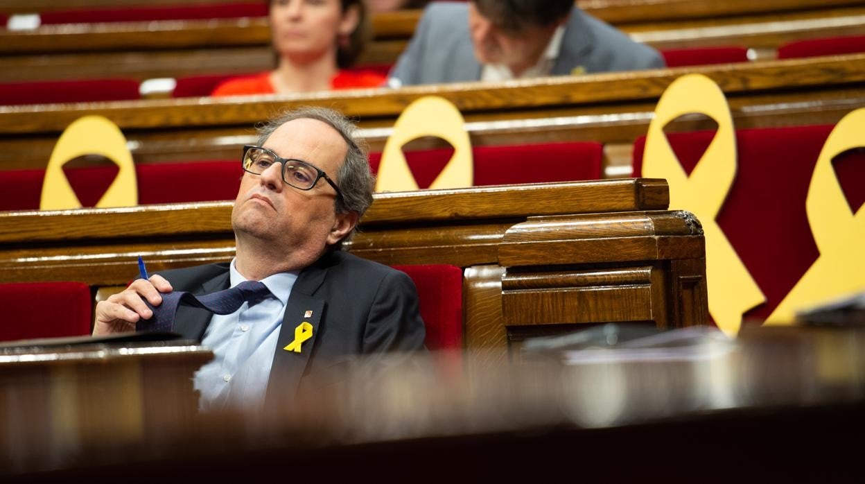 Quim Torra, en el Parlamento de Cataluña