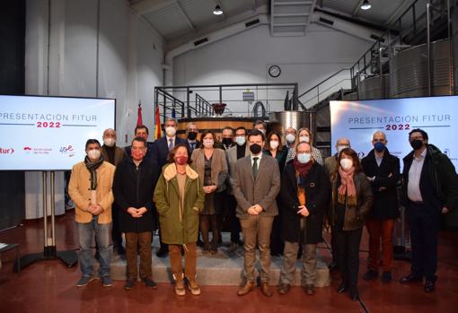 Patricia Franco ha presidido la presentación de Fitur 2022 en la Bodega «Arrayán Finca La Verdosa» de La Torre de Esteban Hambrán (Toledo)