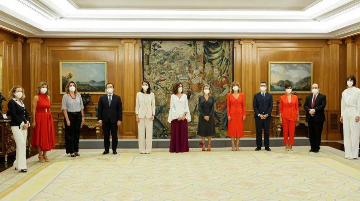 Algunos de los nuevos ministros, en el Palacio de la Zarzuela para jurar el cargo