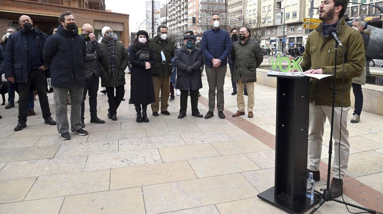 Acto de VOX con la presencia del portavoz en el Congreso, Iván Espinosa, y el candidato a la presidencia de la Junta de Castilla y León, Juan García-Gallardo