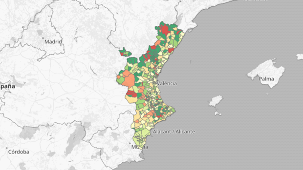 Listado de los 54 municipios valencianos que están fuera del riesgo extremo de contagio de coronavirus