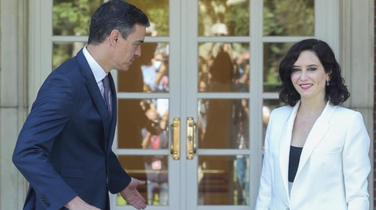 Pedro Sánchez e Isabel Díaz Ayuso, en un encuentro en el Palacio de La Moncloa