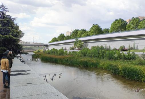 El talud verde que se creará tras tapar el tramo de la M-30