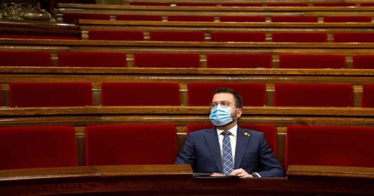 Pere Aragonès, en el Parlament