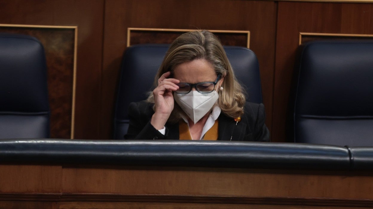 Nadia Calviño, en el Congreso de los Diputados