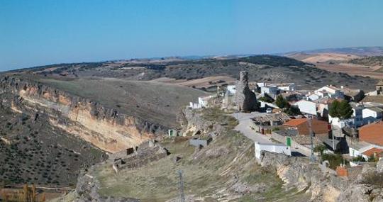 Panorámica del pequelño pueblo Zafra de Záncara, en la provincia de Cuenca