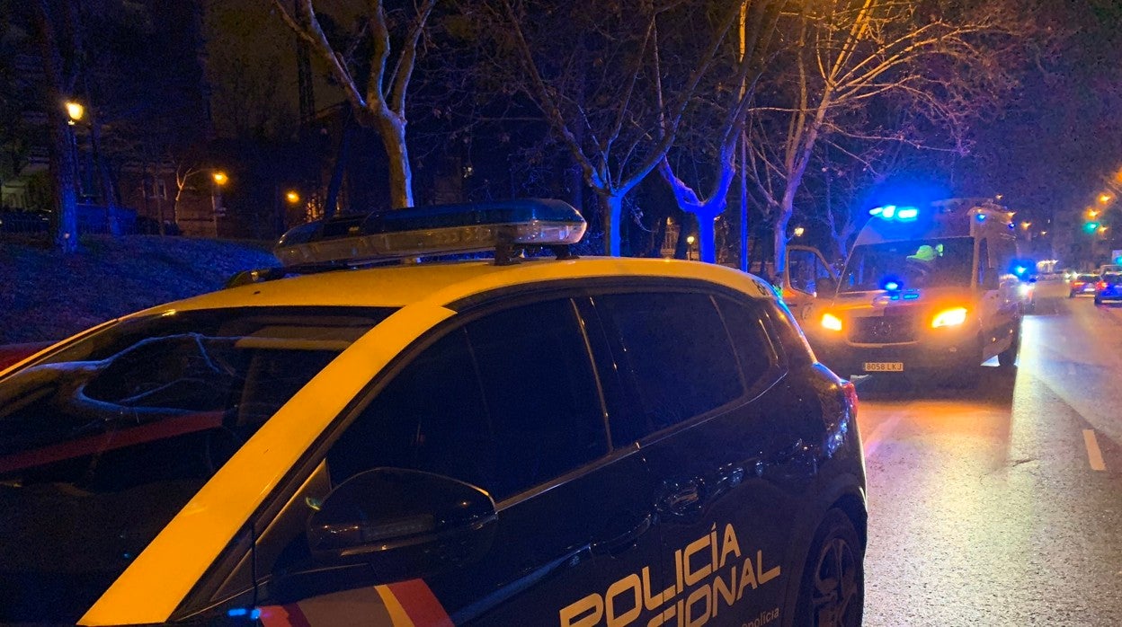 Un coche de la Policía Nacional, en el parque Calero el pasado 5 de febrero