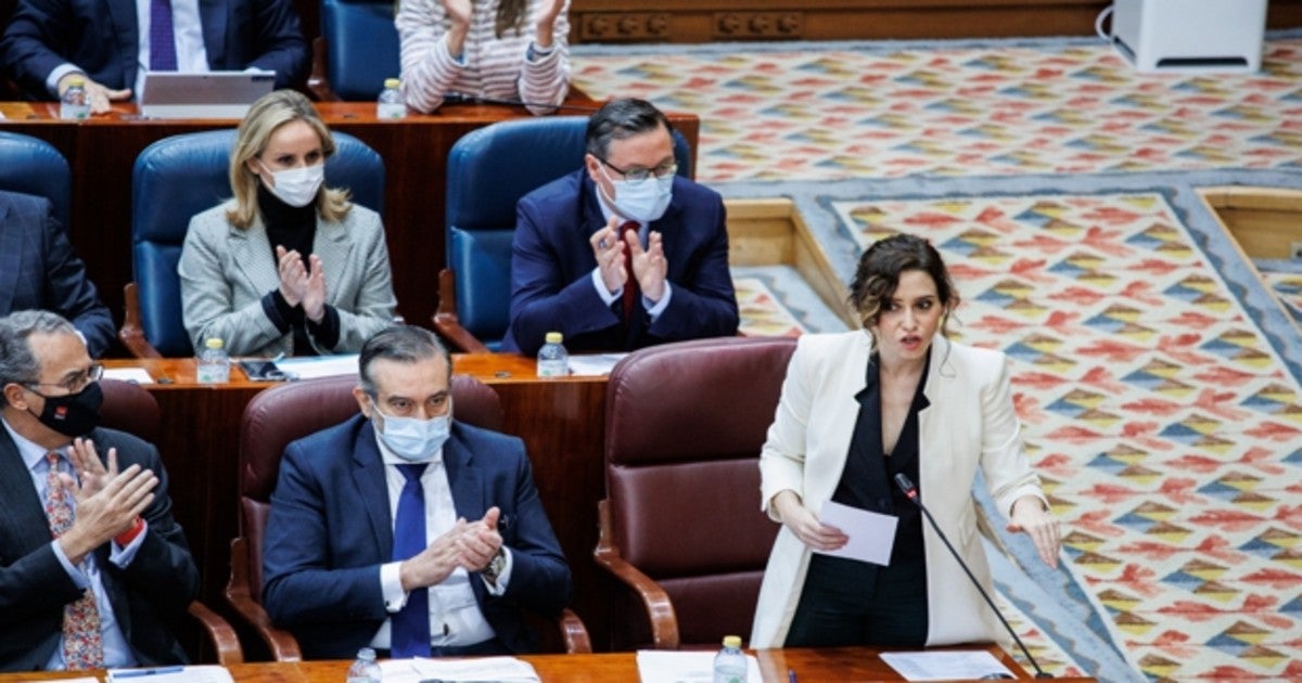 Isabel Díaz Ayuso en la Asamblea de Madrid