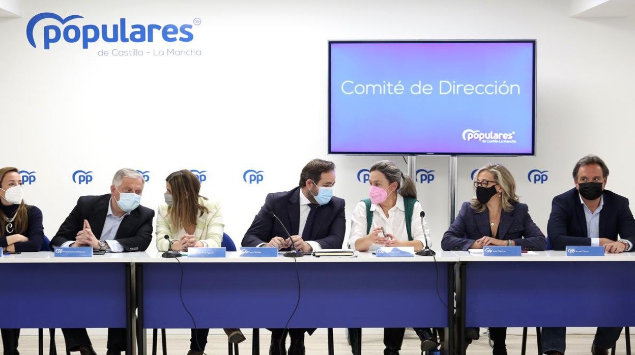 Un momento de la reunión del Comité de Dirección del PP regional, que ha presidido Paco Núñez