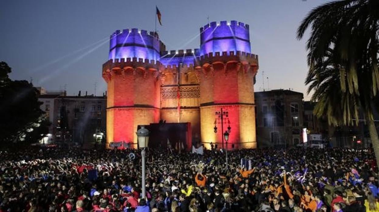 Celebración de la Crida en las Fallas de Valencia