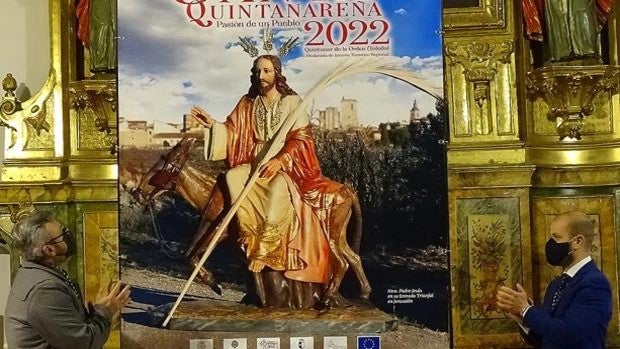 El paso de la Borriquilla, elegido para el cartel y el libro de la Semana Santa de Quintanar