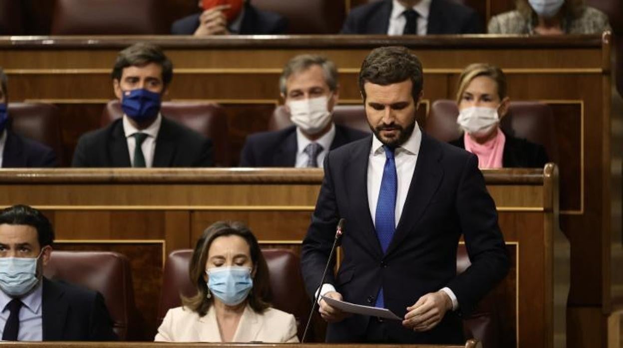 Pablo Casado durante su última intervención en el Congreso