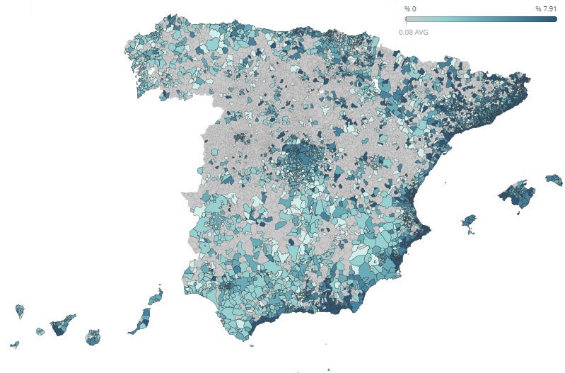 Porcentaje de población rusa en España