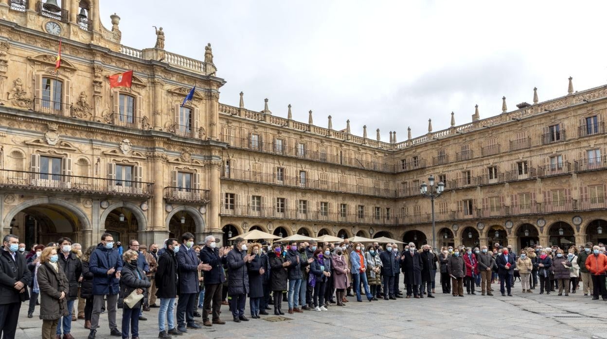 La Plaza Mayor de Salamanca ha acogido una de las concentraciones