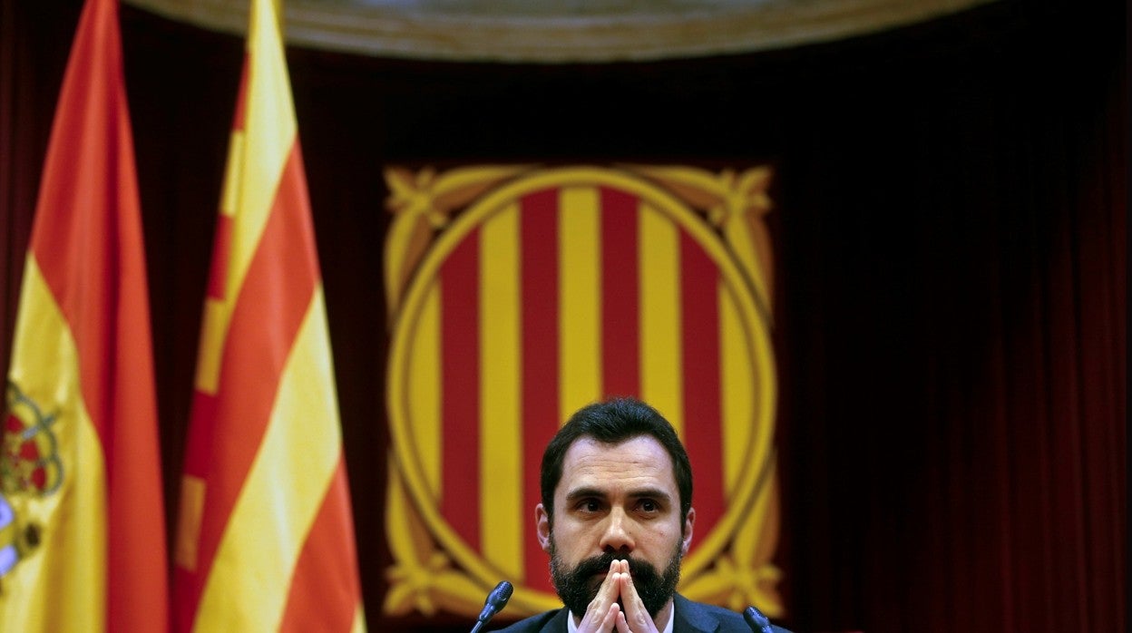 Roger Torrent, cuando era presidente de la Mesa del Parlament