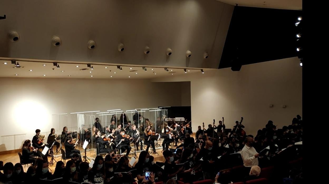 Un momento del concierto de la Orquesta Sinfónica del Conservatorio 'Marcos Redondo' de Ciudad Reañ