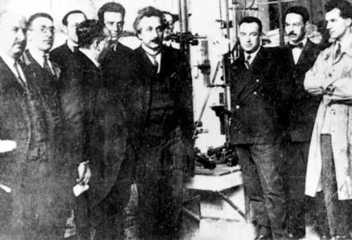 Einstein, durante su visita a la Residencia de Estudiantes