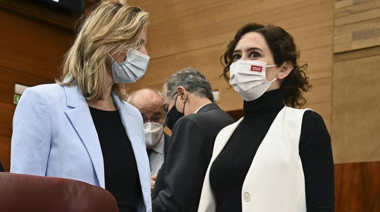 La presidenta de la Comunidad de Madrid, Isabel Díaz Ayuso, durante un pleno en la Asamblea regional