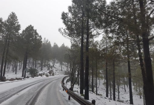 Nieve en las cumbres de Gran Canaria